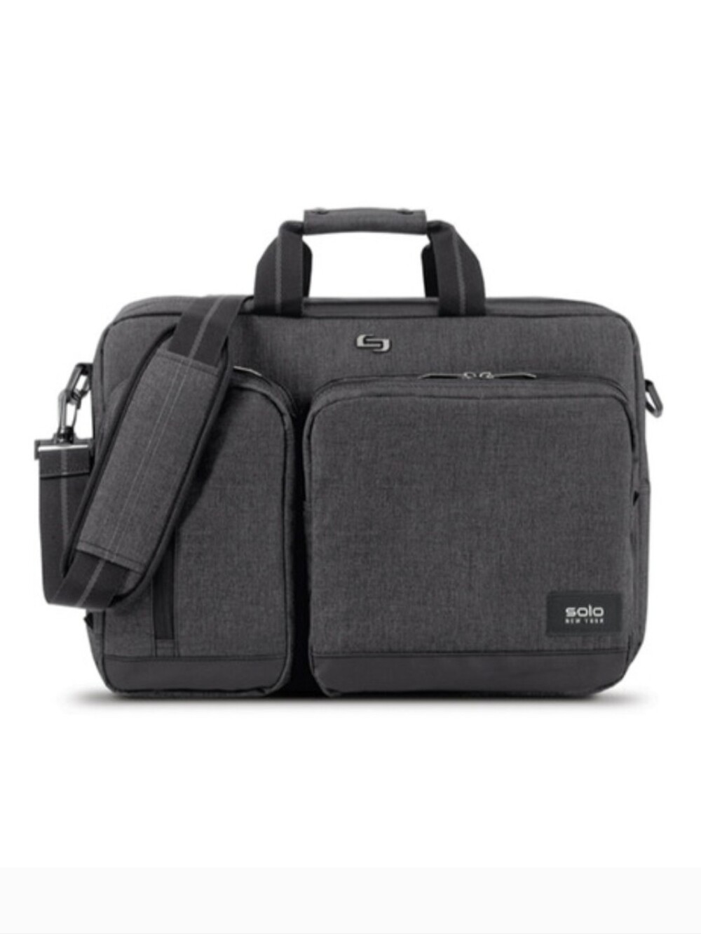 Solo Laptop Bag 15" Padded Multiple Pockets Backpack Convertible Gray F